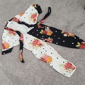 Floral one piece kimono jumpsuit Farm Rio